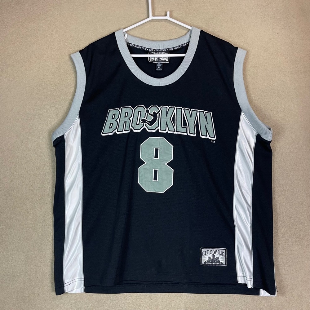 Steve & Barry's Brooklyn #8 Jersey XL Black Athletic Basketball Sleeveless